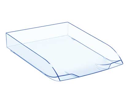 Tabuleiro de Secretaria Cep Confort Ice Blue Plastico Transparente Celeste 370X270X61 mm