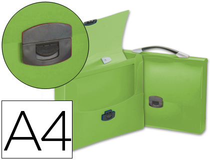 Pasta Porta Documentos Beautone Polipropileno Din A4 Verde Transparente c/ Asa