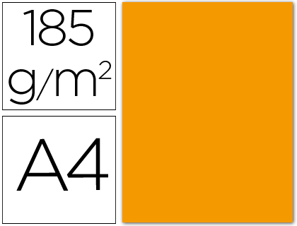 Cartolina Guarro A4 Tangerina 185 Gr (50 Folhas)