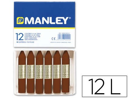 Lápis de Cera Manley 12 Unidades Pardo
