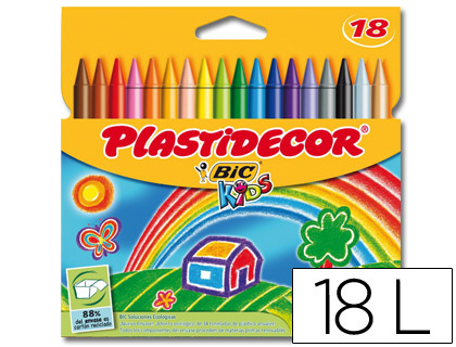 L?pis de Cera Plastidecor c/ 18 Cores