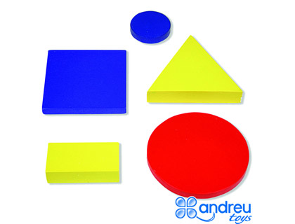 Jogo Andreutoys Figuras Geometricas Madeira 48 Pe?as 245X15X8 cm