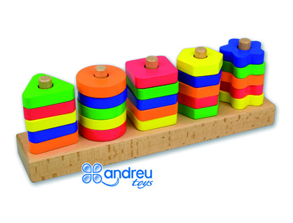 Jogo Andreutoys Manipulacao 25 Pe?as Geometricas + 12 Modelos Dupla Face 328X192X71 cm