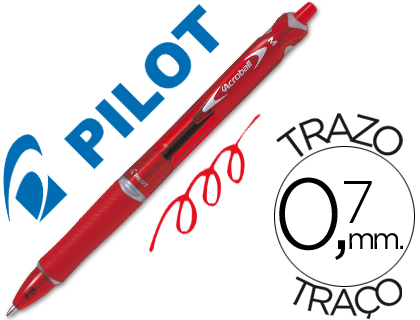 Caneta Pilot Acroball Vermelho Tinta Oleo Ponta de Esfera de 1,0mm Retratil