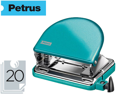 Furador Petrus 52 Wow Turquesa Metalizado Capacidadee 20 Folhas em Blister