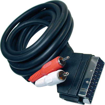 Cabo SCART 21 Pinos + 2 RCA Macho Stereo (15 mts)