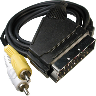 Cabo SCART 21 Pinos (IN) -> 2 RCA Macho (OUT - A/V) 15 mts