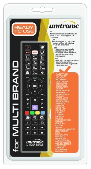 Comando Universal Dedicado p/ TVs LCD Multi-Marcas - UNITRONIC