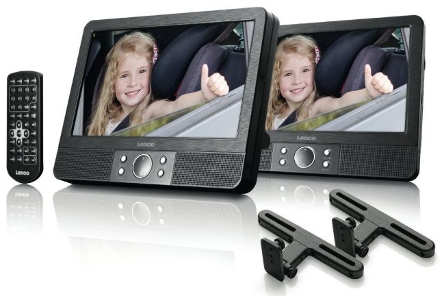 Leitor de DVD Portátil c/ 2 Monitores MES 405 9 (Preto) - 