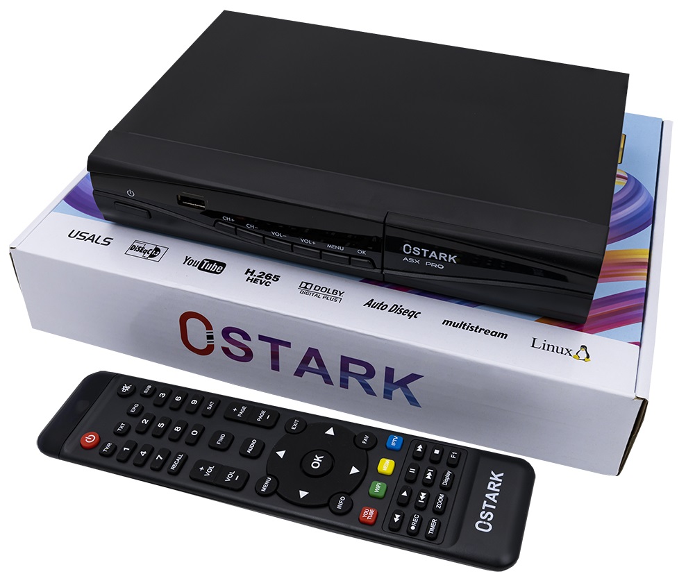 Receptor Sat?lite Linux DVB-S2 Full HD 1080p c/ Wi-Fi - OSTARK ASX PRO