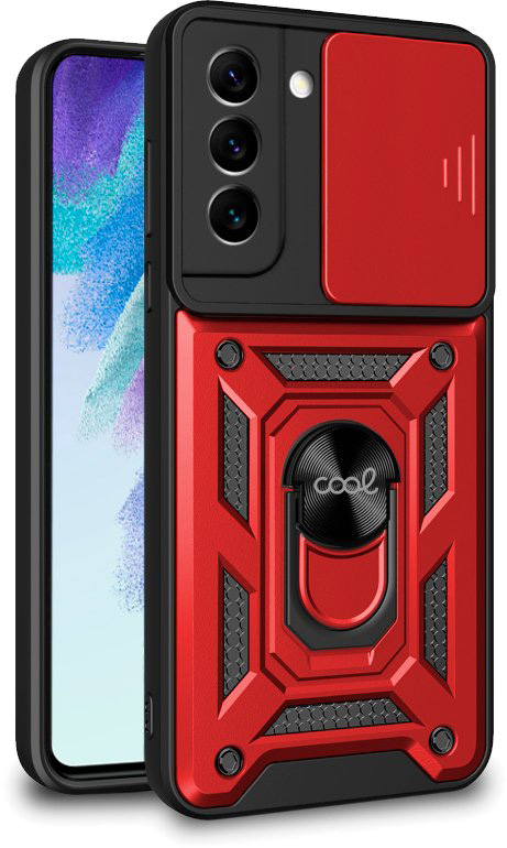 Capa p/ Samsung G990B Galaxy S21 FE c/ Anel (Vermelho) - COOL