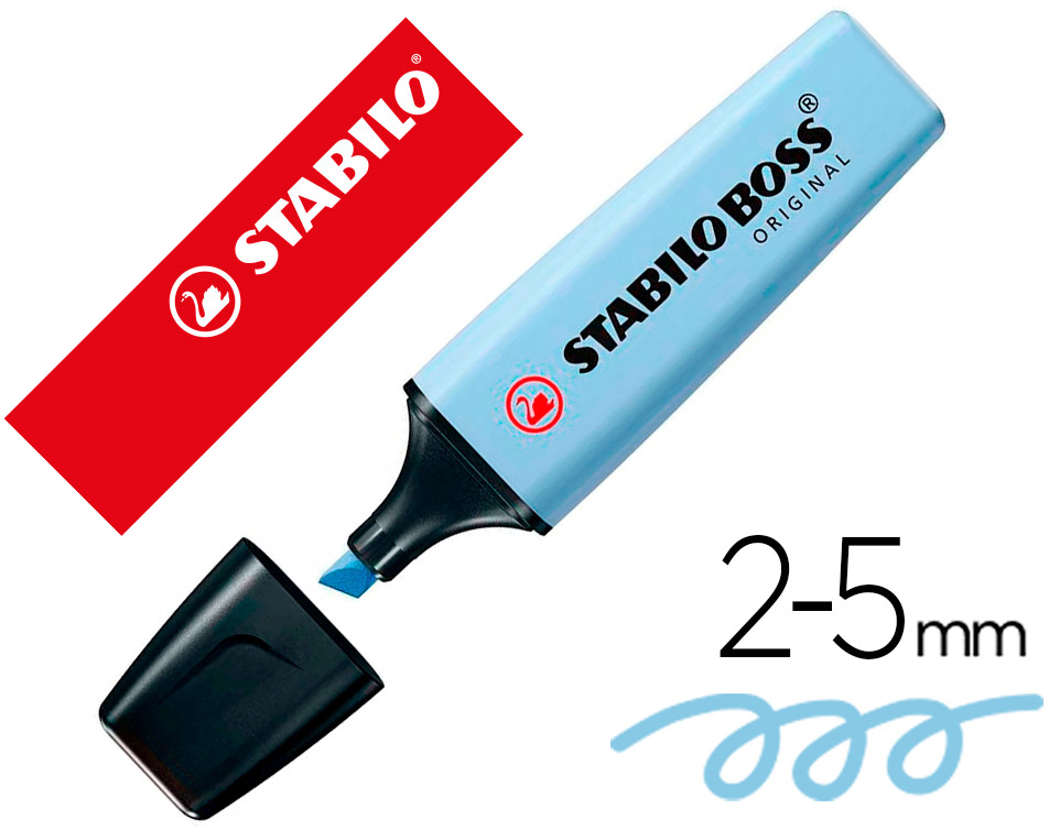 Marcador Stabilo Boss Fluorescente 70 Pastel Azul - STABILO