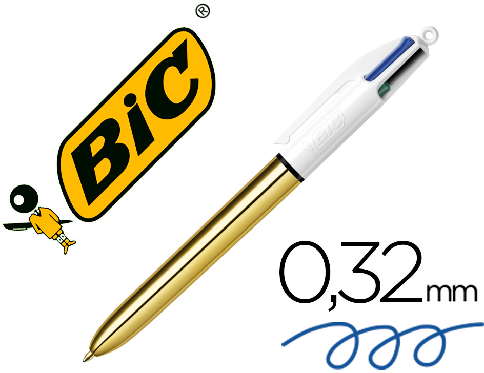 Esferografica Bic Quatro Cores Shine Ouro Ponta De 1 Mm - BIC