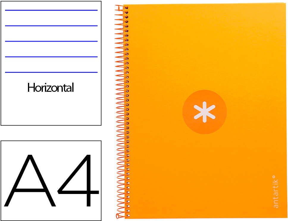 Caderno Espiral Din A4 Capa Forrada 80F 90 Gr Pautado 1 Banda 4 Furos Cor Mostarda - ANTARTIK