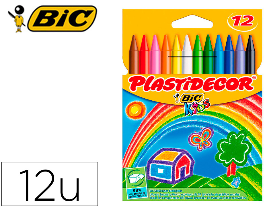 Lapis De Cera Plastidecor Com 12 Lapis - PLASTIDECOR
