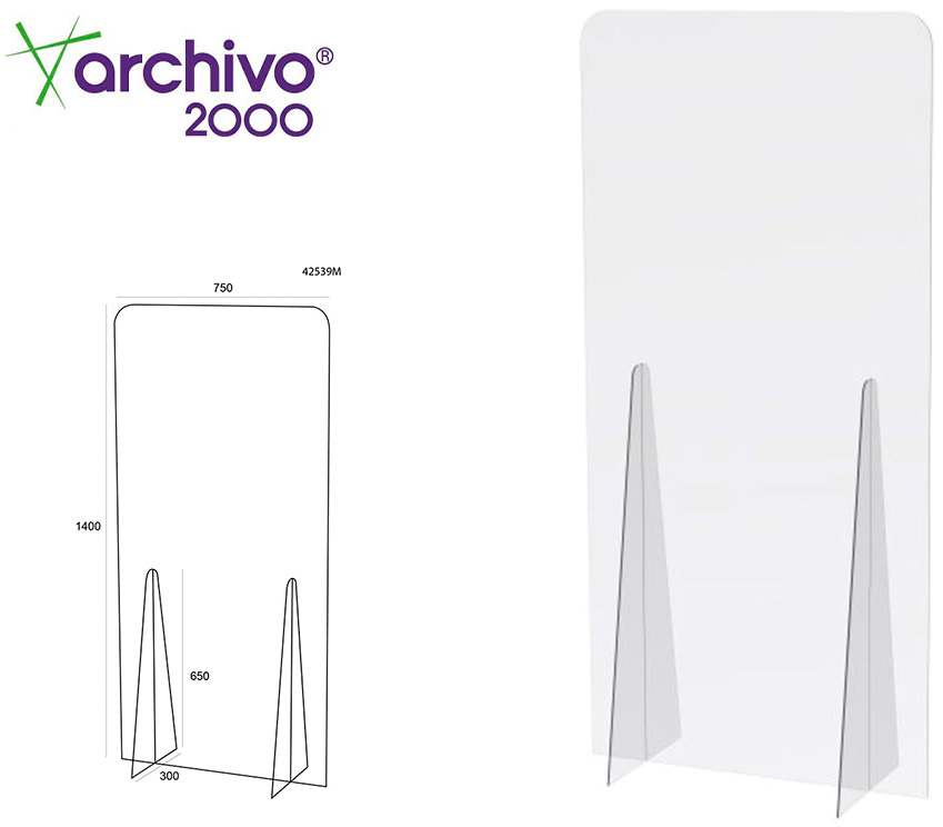 Protecção Acrílica de Pé 750X1400mm (Transparente) - ARQUIVO 2000
