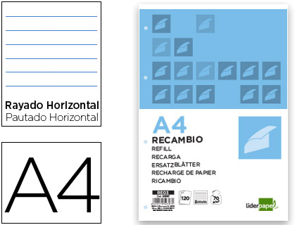 Recarga Din A4 120+20 F Pautado 4 Furos