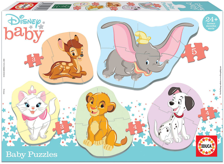 5 Baby Puzzles Disney Animais 3 - 4 - 5 - EDUCA