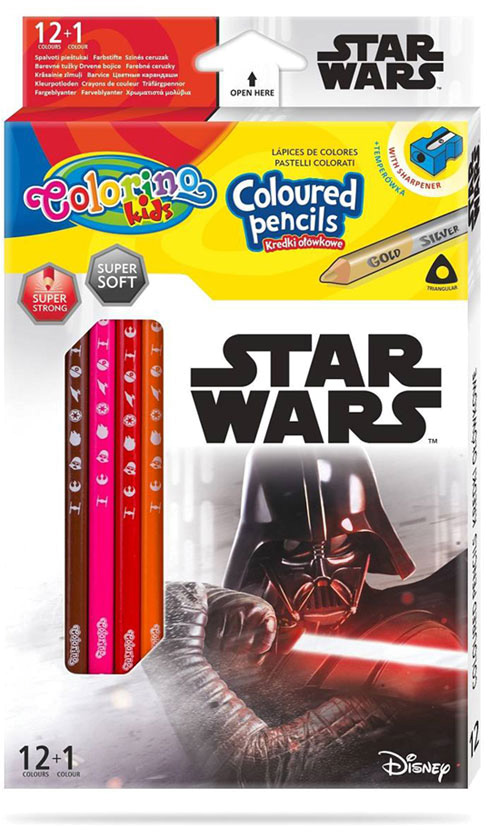 Caixa 12 Lápis + 1 Cor Colorino Disney Star Wars - COLORINO