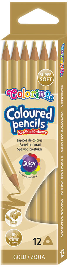 Pack 12 Lápis Cor Colorino Dourado - COLORINO