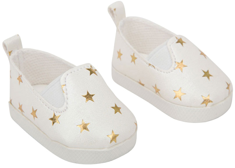 Set Sapatos Branco Estrelinhas para Bonecos 45 cm - ARIAS