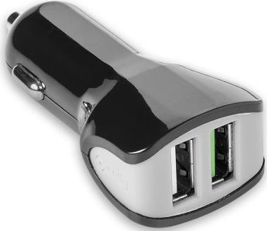 Carregador de Automóvel 2xUSB - A 17W (Preto) - CELLY