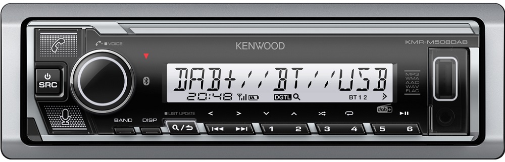 Auto Rádio KMRM508DAB 4x 50W Bluetooth (AAC/FLAC/MP3/WAV/WMA) - KENWOOD