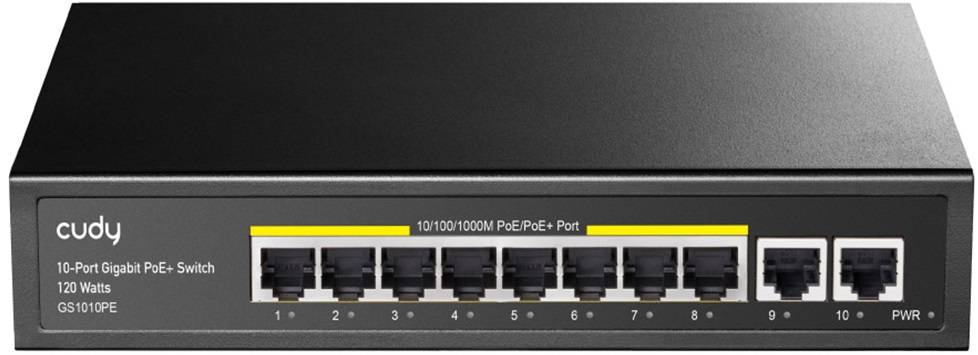 Switch de Rede 10 Portas Gigabit UnManaged PoE+ - CUDY