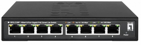 Switch 8 Portas 10/100/1000Mbps GES - 2108P - LEVEL ONE