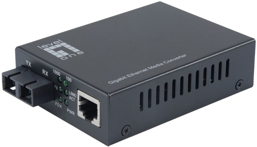 Conversor de Fibra Ótica GVT - 2002 RJ45 p/ SC Gigabit 1310 nm (20km) - LEVELONE
