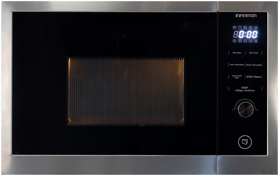 Microondas de Encastre 25L 800W c/ Grill (Inox) - INFINITON