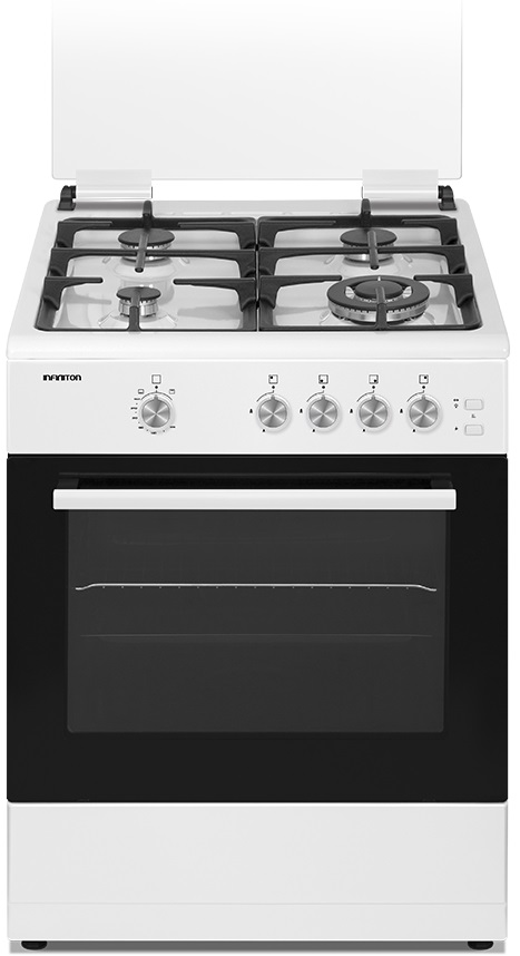 Fogão a Gás 4 Bocas + Forno 60L (Branco) - INFINITON