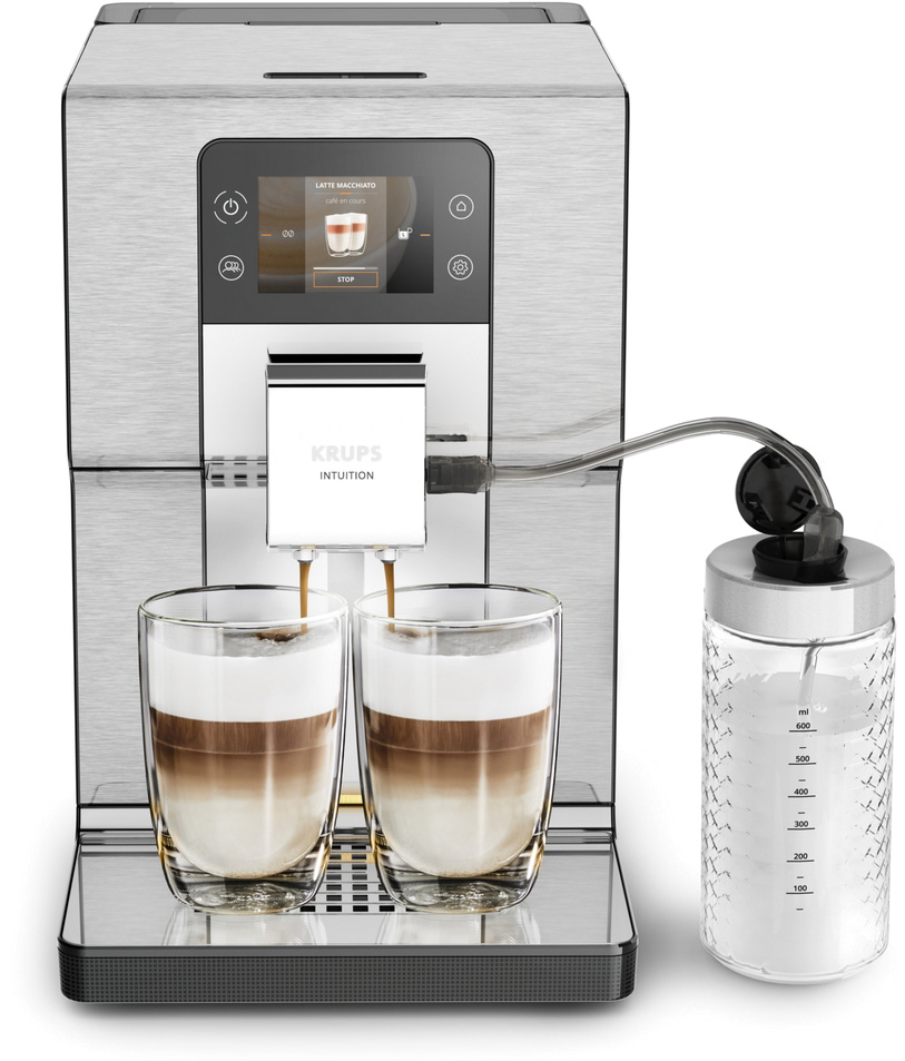 Máquina de Café Expresso Automática Intuition Experience+ EA877D 1550W (Preto/Aço Polido) - KRUPS