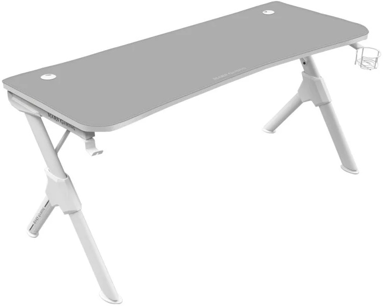 Mesa Gaming MGD140 140x60cm (Cinzento/Branco) - MARS - GAMING