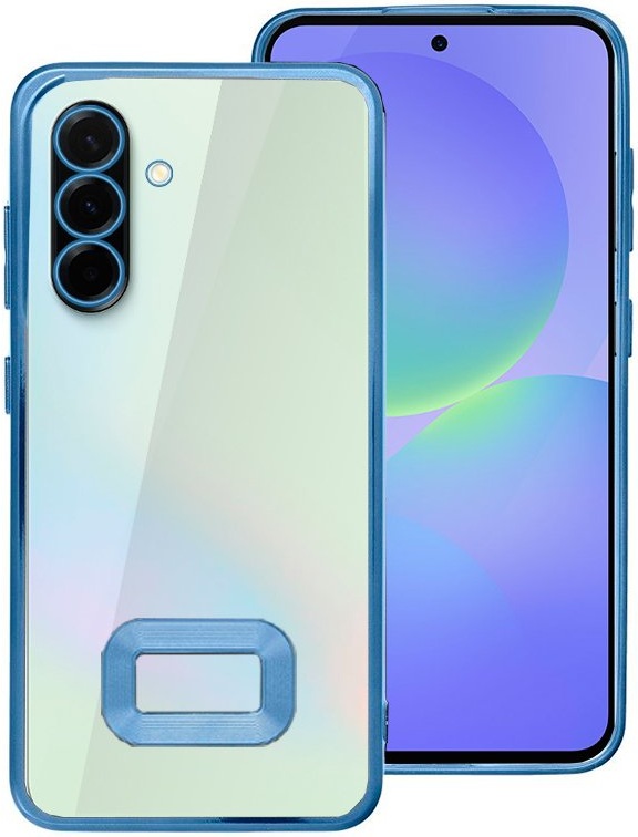 Capa c/ Bordas Metálicas p/ Samsung Galaxy A36 5G (Azul/Transparente) - COOL