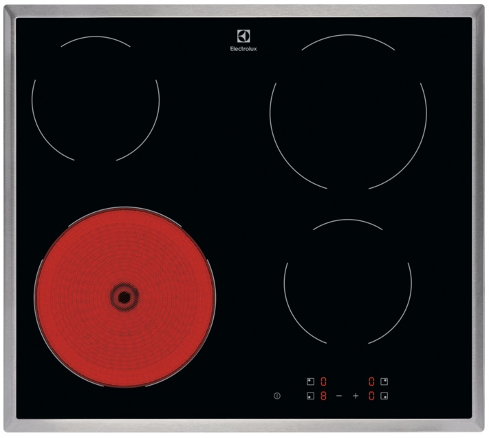 Placa Vitrocerâmica Serie 300 Radiant LRR6430M 4 Zonas 6500W (Preto/Inox) - ELECTROLUX