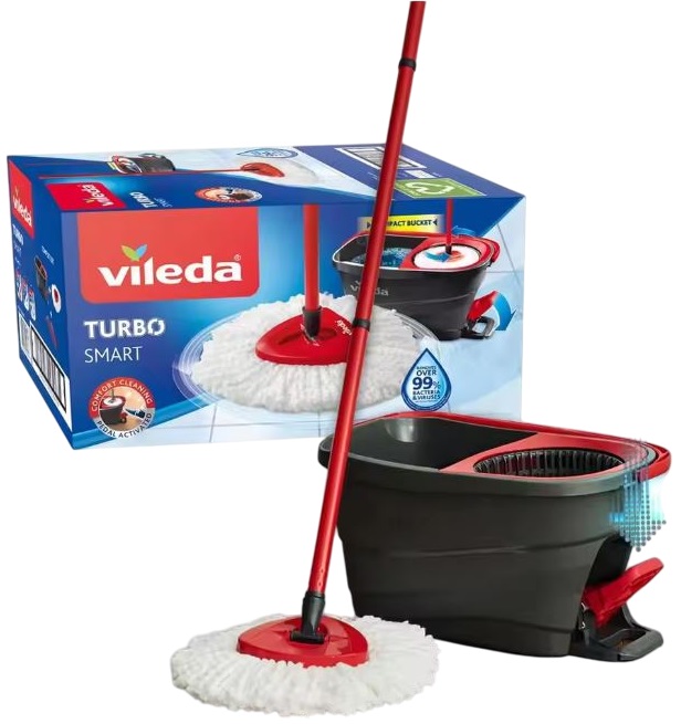Sistema de Limpeza Turbo Smart Esfregona + Balde c/ Pedal - VILEDA