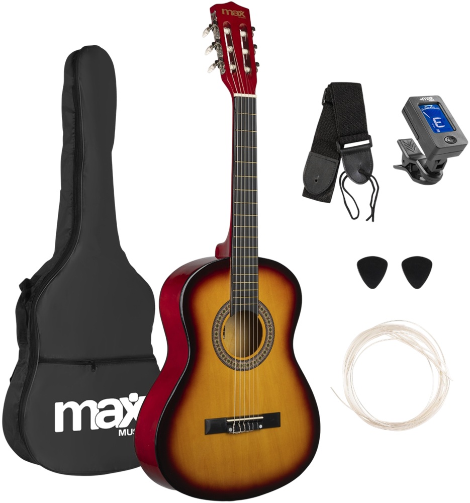Pack SoloArt Guitarra Clássica Junior 3/4 + Acessórios (Sunburst) - MAX