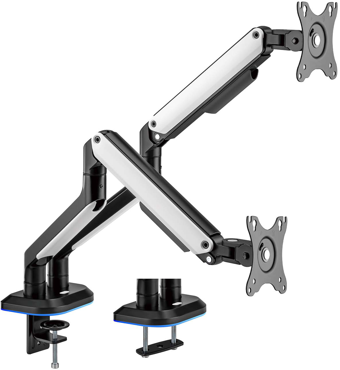 Suporte de Mesa Gaming c/ RGB p/ 2 Monitores 17 - 32 9Kg (Preto/Branco) - AISENS