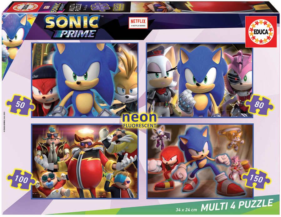 4 Multi Puzzles Sonic 50 - 80 - 100 - 150 - EDUCA