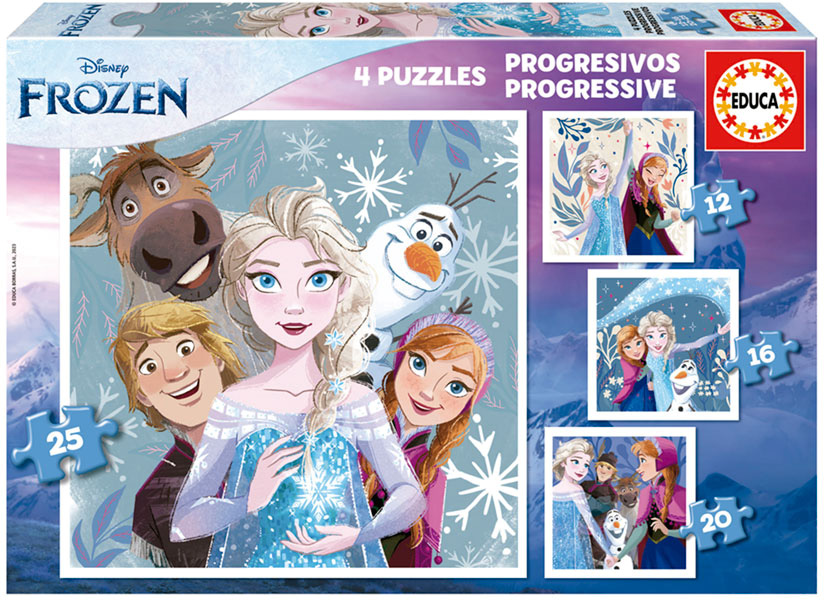 4x Puzzle Progressivo Frozen 12 - 25 - EDUCA