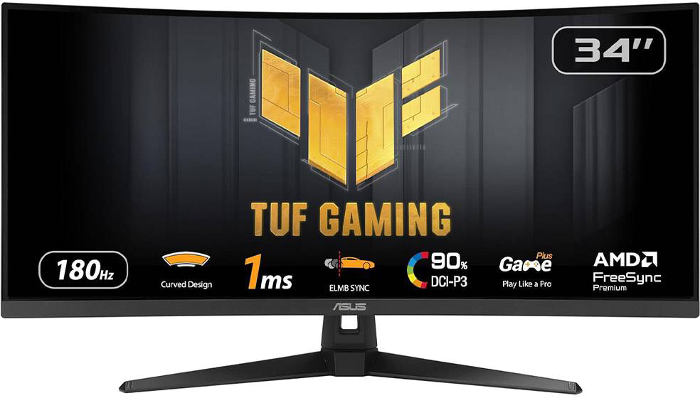 Monitor Curvo TUF Gaming VG34VQ3B VA W - LED 34 UWQHD 21:9 180Hz FreeSync Premium - ASUS