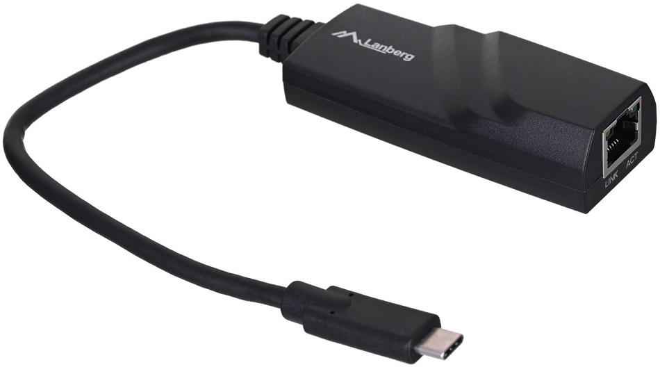 Adaptador de Rede USB - C p/ RJ45 (Preto) - LANBERG