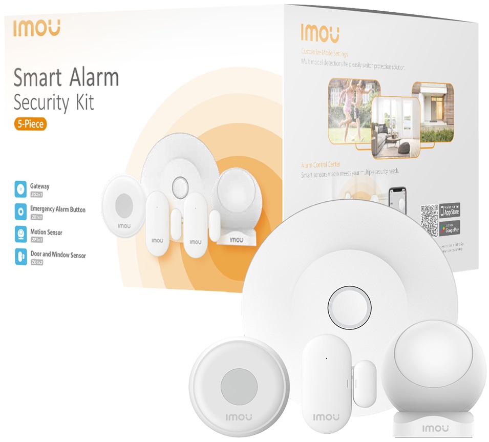 Kit Sistema de Alarme Smart s/ Fios Zigbee 3.0 / WiFi 2.4 GHz (Branco) - IMOU