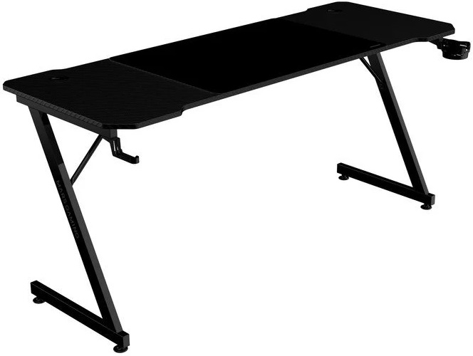 Mesa Gaming MGDX160 160x60cm c/ Tapete XXL/Suportes p/ Auscultadores e Bebidas (Preto) - MARS GAMING