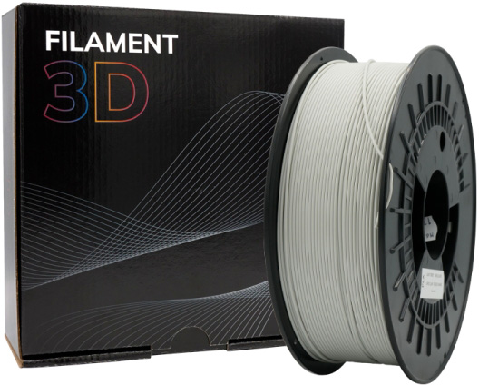 Filamento de Impressão 3D PLA 1,75mm 1Kg (Cinzento Claro) - FILAMENT 3D
