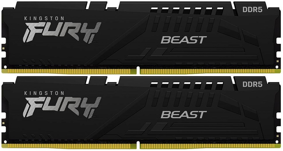 Memória RAM DIMM Fury Beast 64GB (2x32GB) DDR5 - 6400MHz (AMD Expo/Intel XMP) CL32 Preta - KINGSTON
