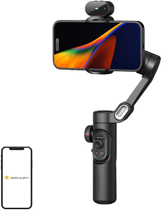 Estabilizador Gimbal XE c/ Sensor IA (Preto) - AOCHUAN