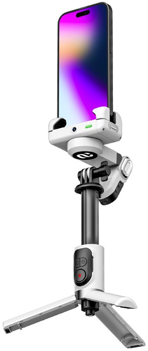 Estabilizador Gimbal M1 Pro c/ Iluminação RGB (Branco) - AOCHUAN