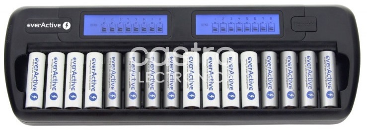 Carregador de 1/16 Pilhas com Display LCD (AA e AAA) - everActive